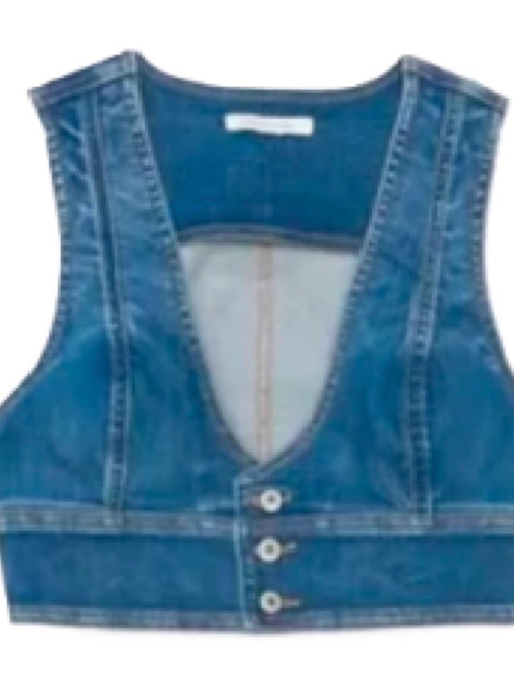 NWOT Cropped Denim Bra Vest Top by American Eagle Small